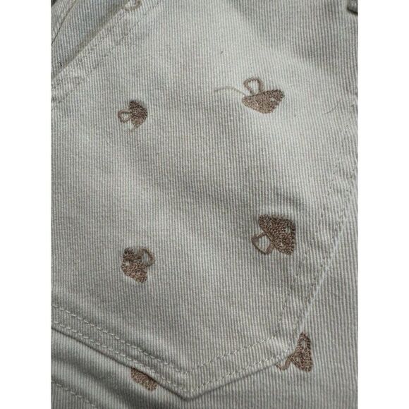 PacSun Mushroom Embroidered Elastic Waist Shorts in Bone Size Medium NWT - Picture 7 of 9